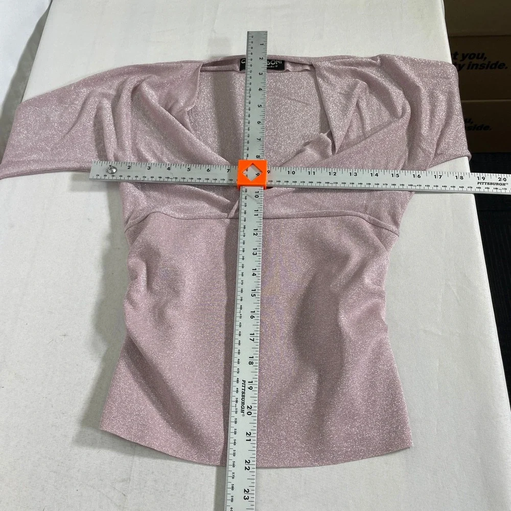 Chiara Boni La Petite Robe Metallic Pink Top & Straight Leg Pants Women's Sz 38